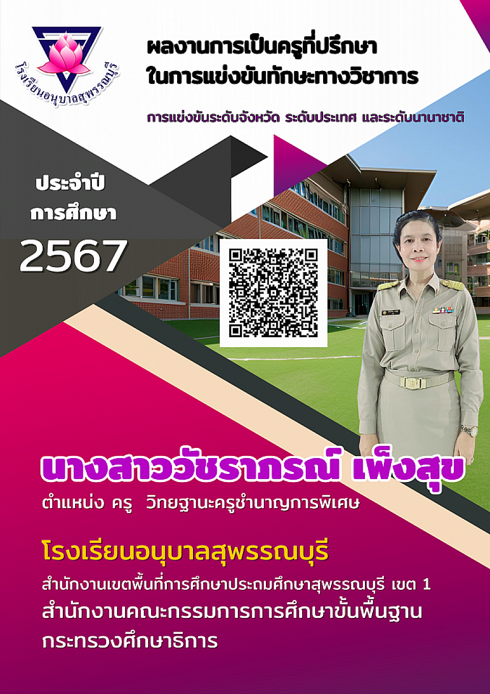 ผลงานการเป็นครูที่ปรึกษาในการแข่งขันทักษะทางวิชาการ